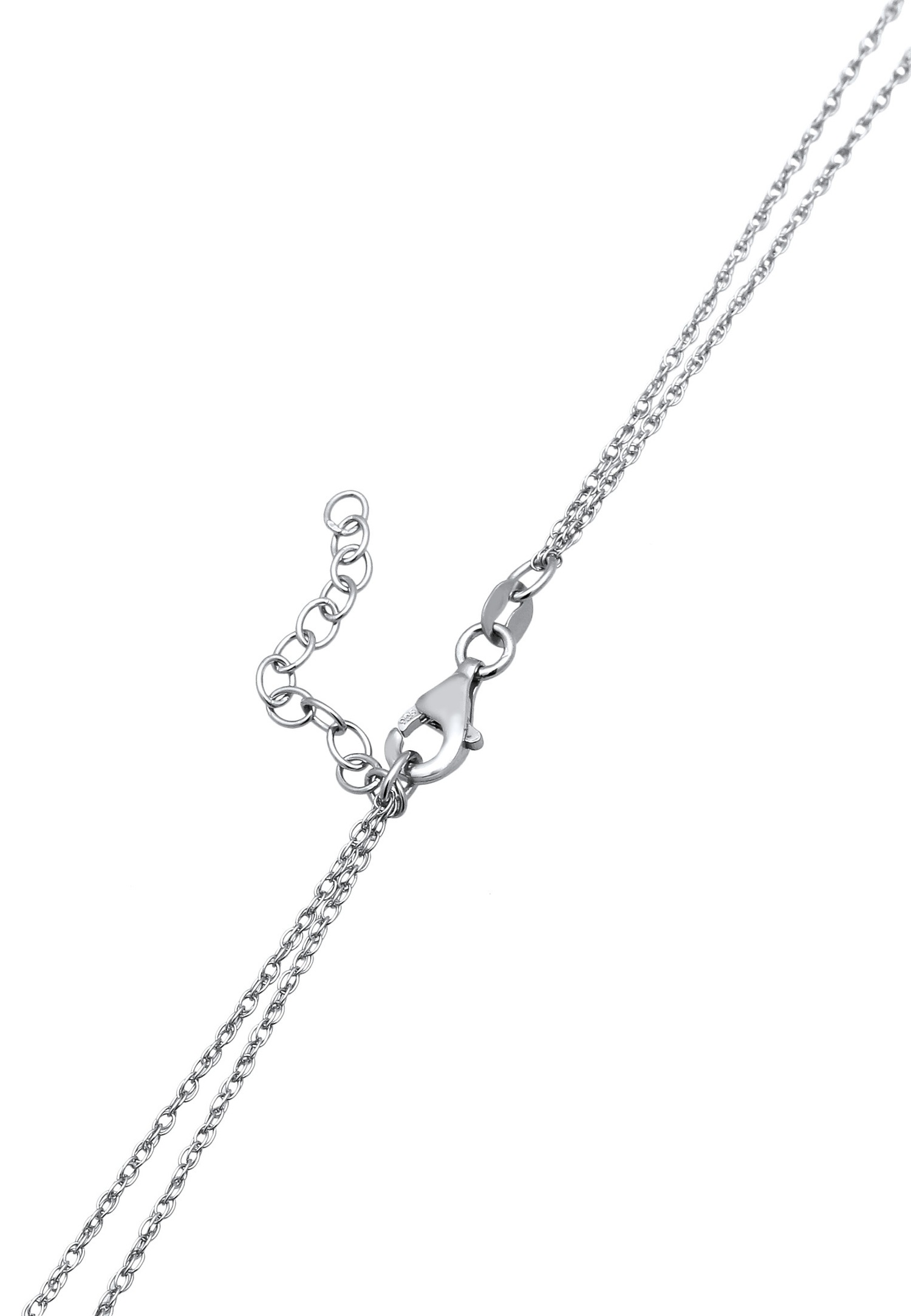 Elli Elli Collier Couche Femmes Pendentif Croix Chaîne à maillons torsadés Zirconia Taille Diamant Blanc Argent Sterling 925 Tenue de Soirée 40 cm