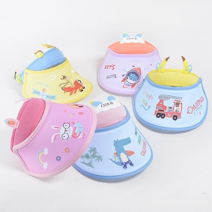 Gorro de verano para niño FUNMOON - Diseño de dibujos animados - Protección solar - Tuzi Rosa