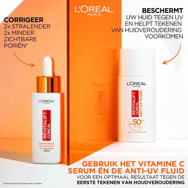 L'Oréal Paris Revitalift Clinical SPF50+ C-vitaminos UV-szűrős arcápoló folyadék<br>50ml