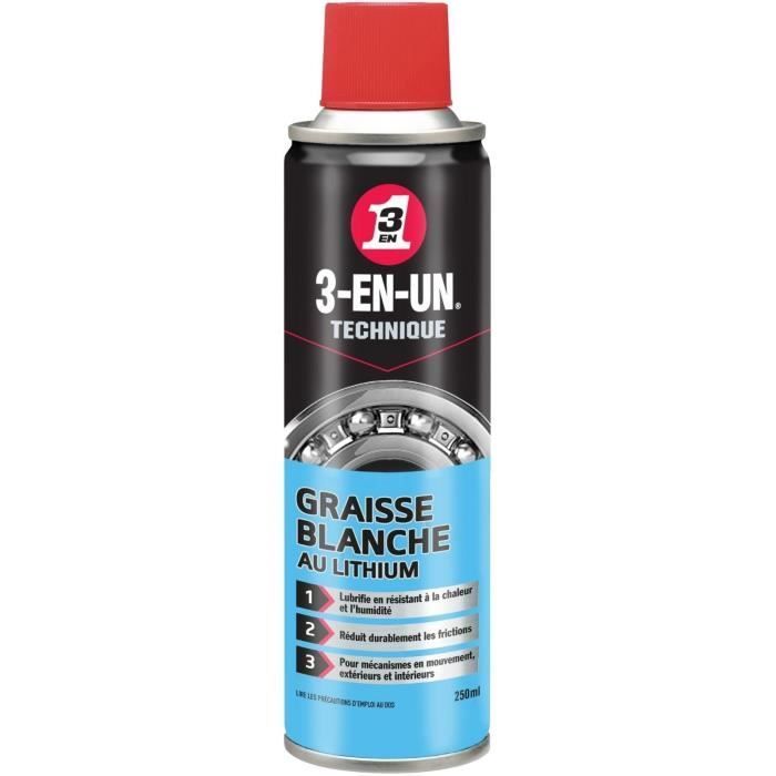 Grasa de litio blanca en aerosol 3 en 1 para uso técnico - 250 ml