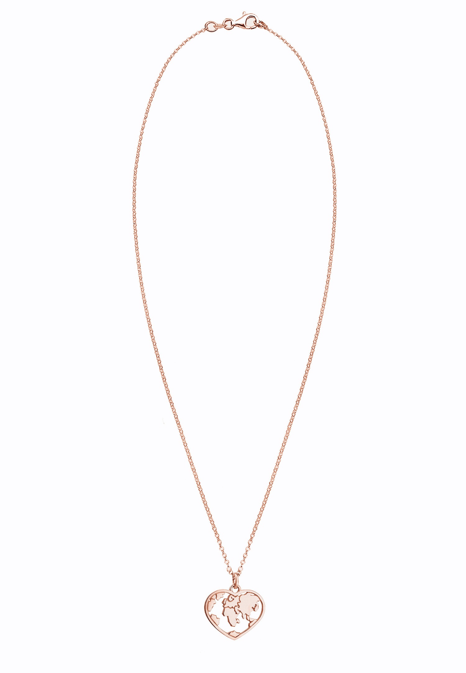 Elli Femme Pendentif Coeur Globe Terrestre Pois Tendance en Argent Sterling 925