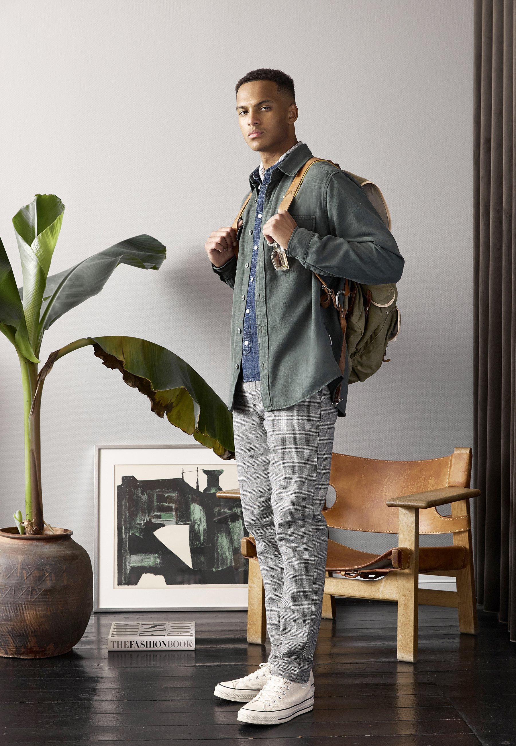 Redefined Rebel KING PANTS - Broek - grijs/mosterd
