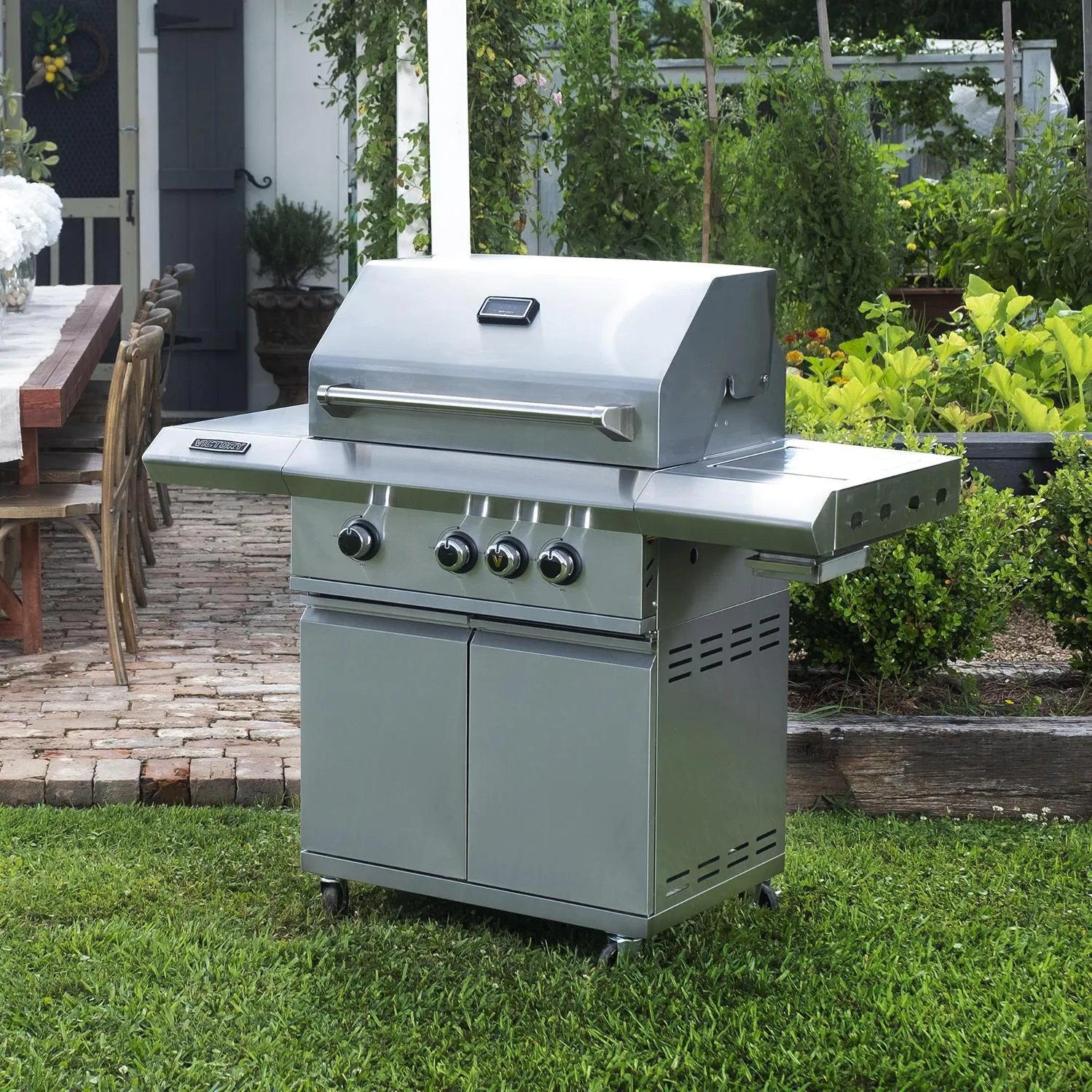 Victory 3-pits propaangasgrill met infrarood zijbrander - BBQ-VCT3BSB-LP