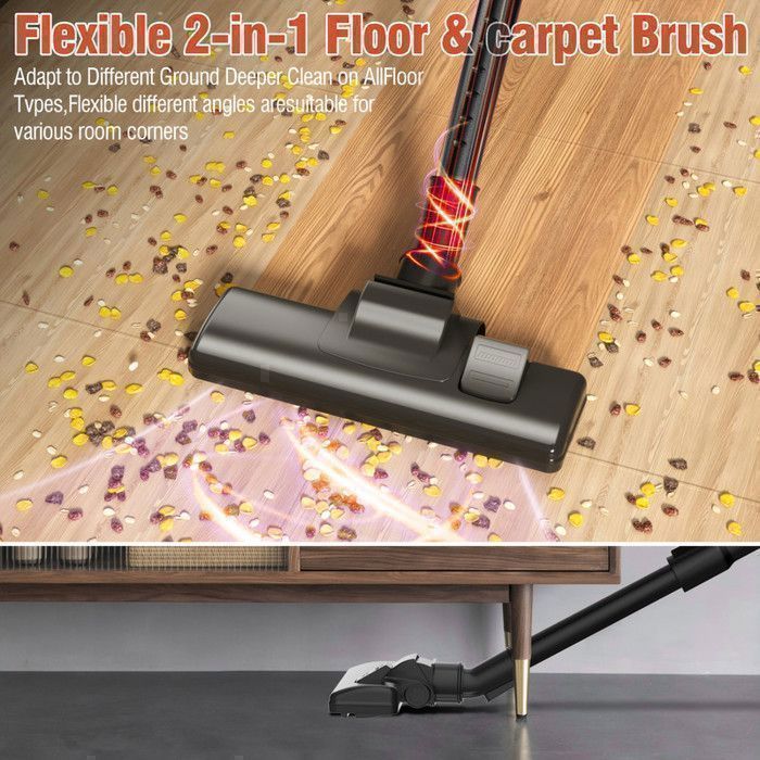 Aspirateur Balai 4 en 1- BISPRICO - HHD - 600W - 26KPa - Filtre HEPA - 5m de câble