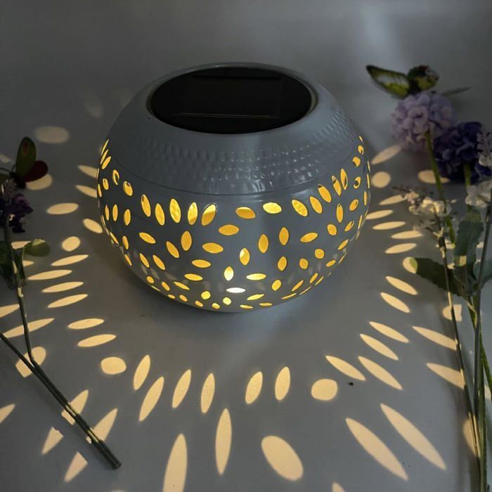 Lámpara de mesa solar LED retro impermeable para exteriores