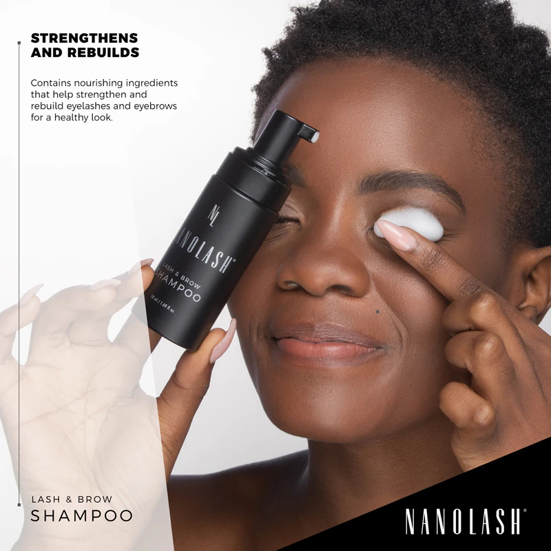 Shampoo de limpeza Nanolash para sobrancelhas e cílios