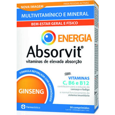 Absorvit Multivitamínico Bem-Estar e Energia Ginseng      30 cápsulas 30 cápsulas