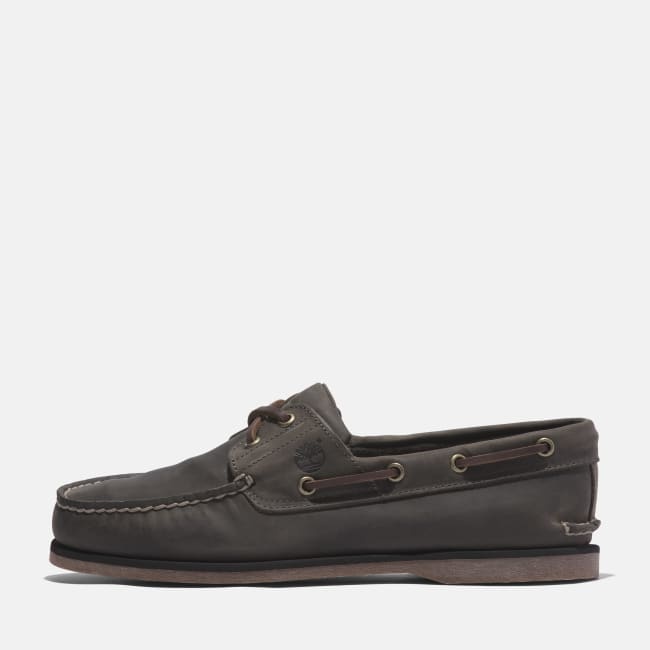 Scarpa da Barca in Pelle Classic da Uomo in                Grigio medio
