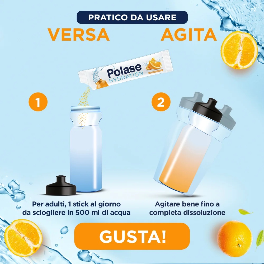 POLASE Polase Hidratación Sabor Naranja 12 sobres Complemento alimenticio energizante con magnesio y potasio