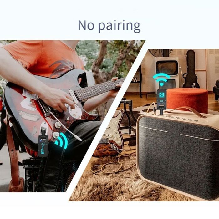 Sistema wireless per chitarra WS-4 2.4G, trasmettitore-ricevitore per chitarra elettrica e basso, trasmissione in tempo reale a 48 kHz/16 bit.