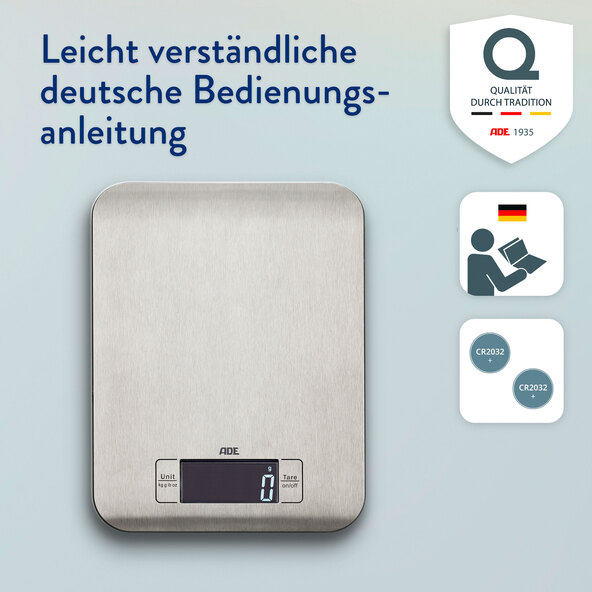Digitale keukenweegschaal Ronda, zilvergrijs