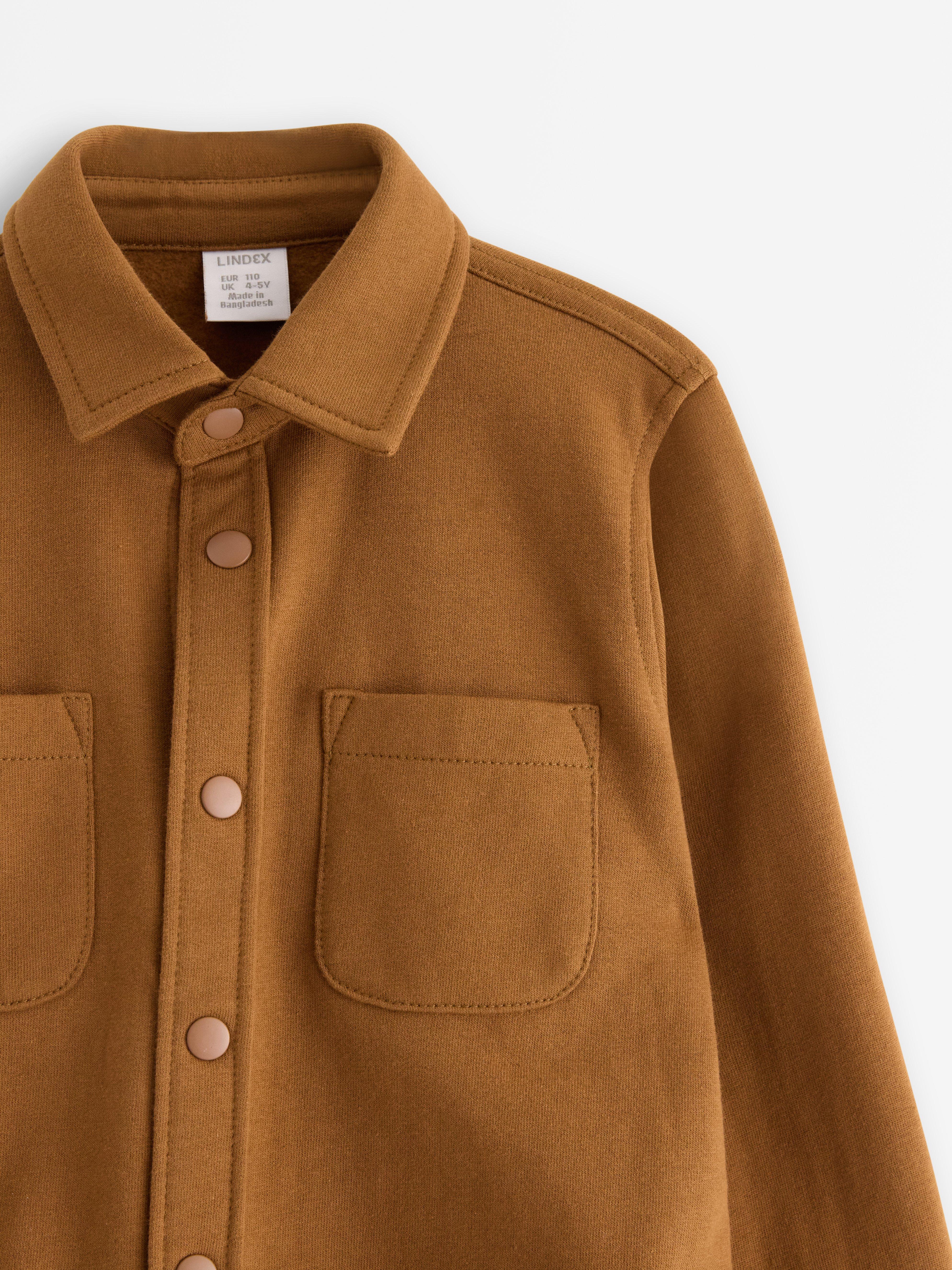 Sobrecamisa en trikå Marrón claro empolvado