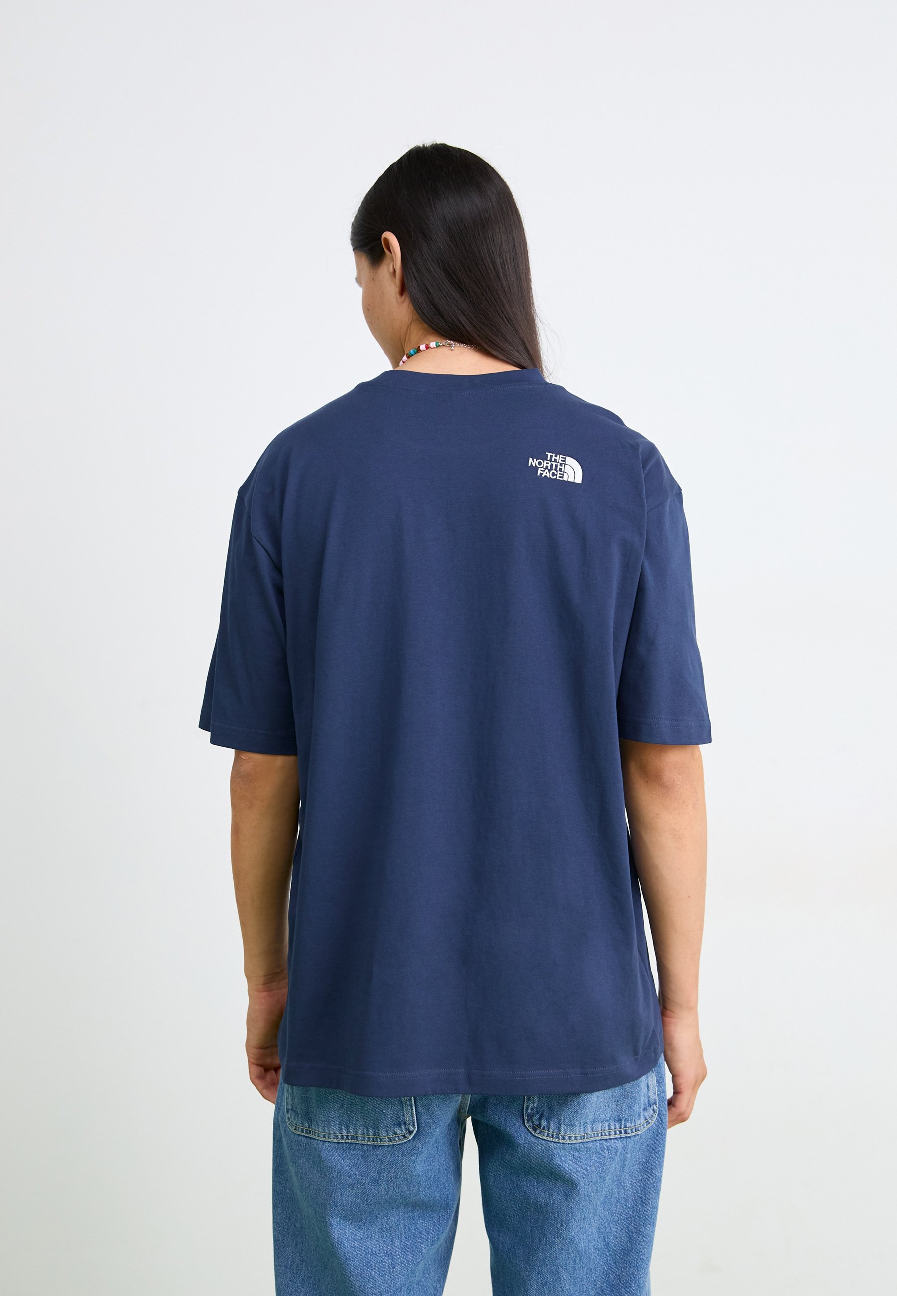 The North Face M SS ESSENTIAL OVERSIZE T-shirt - T-shirt met print - Summit Navy