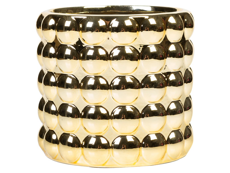 Osłonka na doniczkę Bubble ceramiczna 11 cm złota