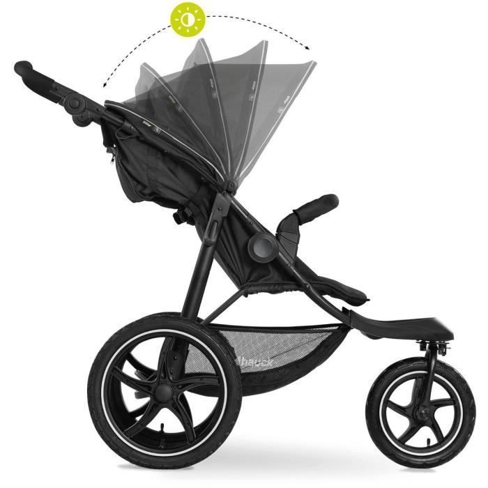 HAUCK - Poussette tout terrain - RUNNER 2 - 3 roues - Pliage à 1 main - Noir