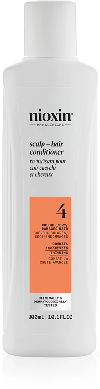 Nioxin System 4 Kopfhaut- und Haarspülung – Feuchtigkeitsspendende und pflegende Spülung für coloriertes und geschädigtes Haar