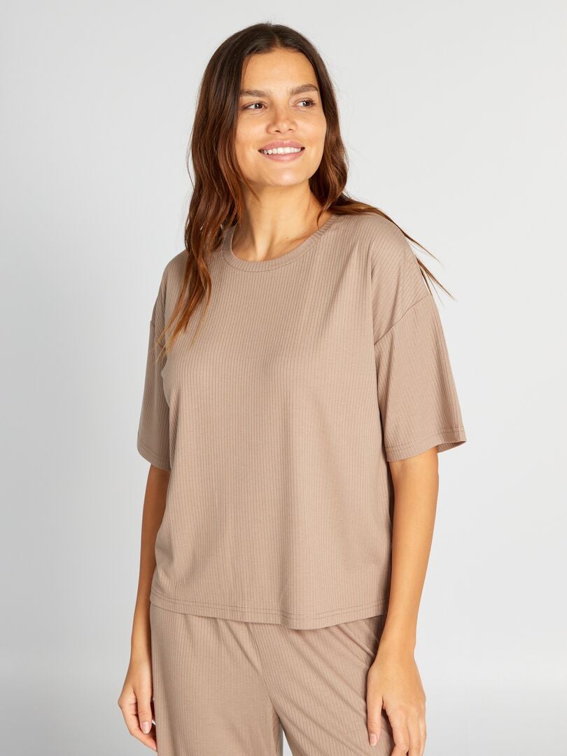 Camiseta de pijama - bege escuro