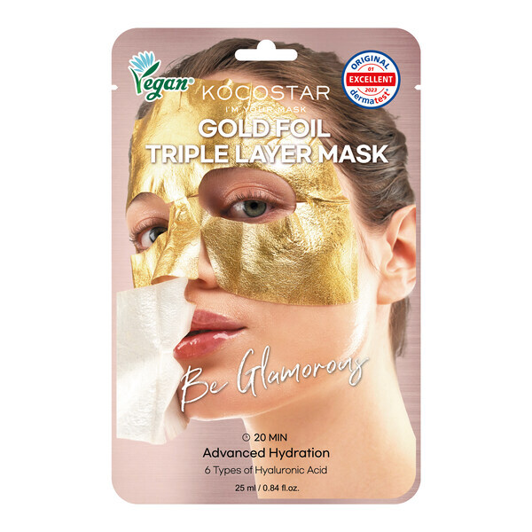 Maschera Kocostar Premium a triplo strato con lamina d'oro - 1 pezzo