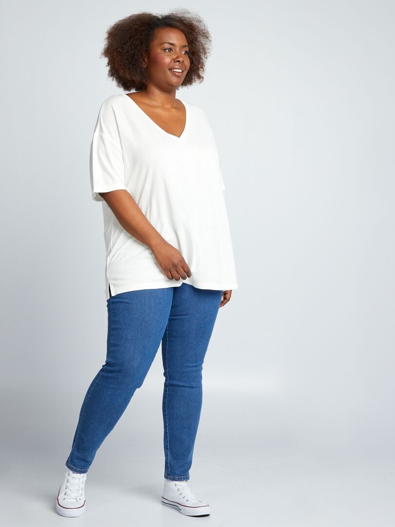 Jeggings elásticos de talle alto - AZUL