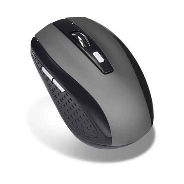 Mouse gamer sem fio para laptops - Cinza - 2,4 GHz - 6 botões