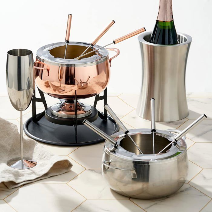 Seau rafraîchisseur à vin haut de gamme - Refroidisseur de bouteilles de vin à double paroi en acier inoxydable - 19 cm x 10 cm