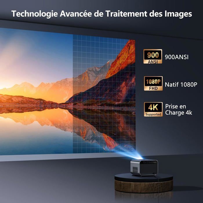 Videoproiettore 4K - ZIG-ZAG TERRITORIES - VGKE RD999 - 900 ANSI Lumen - WiFi-6 - Dolby Audio