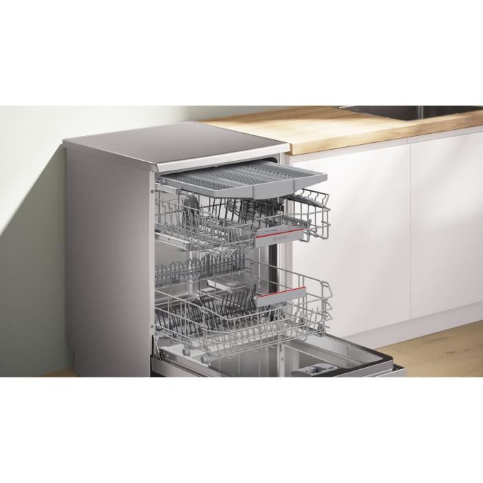 Lave-vaisselle pose-libre BOSCH SMS4ECI26E SER4 - 13 couverts - Induction - L60cm - 44 dB - tiroir à couverts - Acier brossé