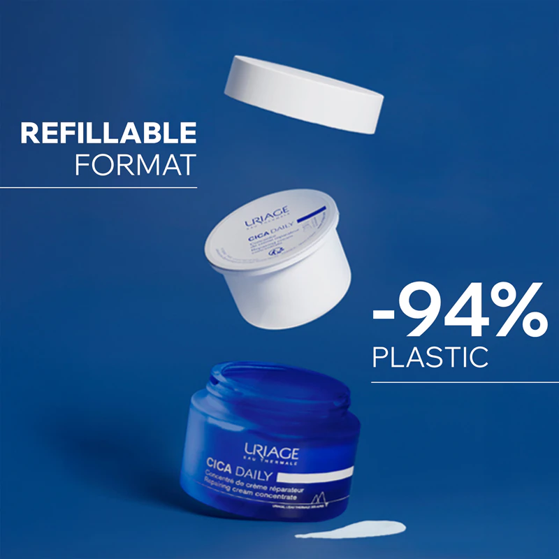 Uriage Cica Creme Concentrado Reparador Diário, creme em gel hidratante para pele fragilizada.