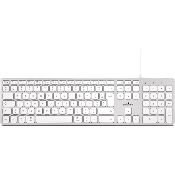 Tastiera cablata - BLUESTORK - KB Mac - Compatibile con Mac - Bianca
