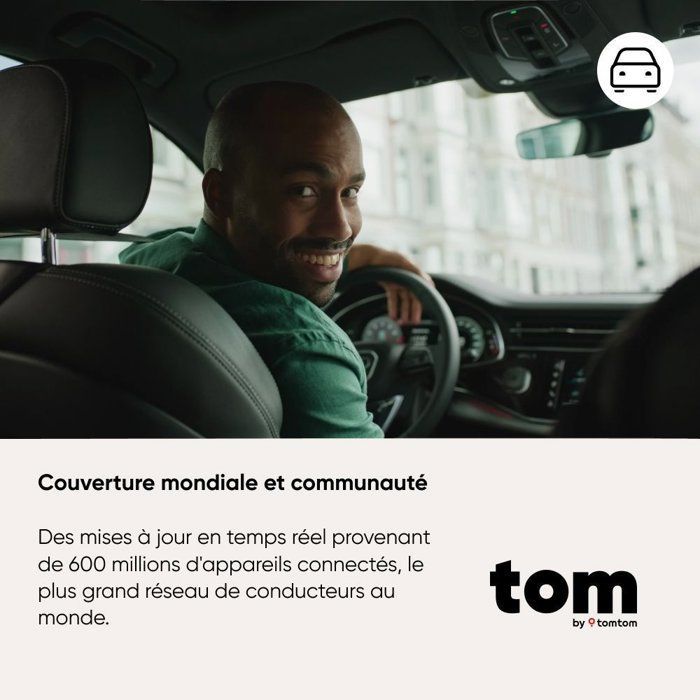 Tom de TomTom, asistente inteligente de alertas de tráfico.