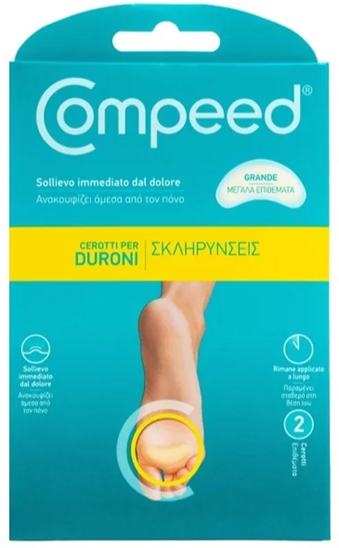 COMPEED Compeed pleisters voor grote eeltplekken, 2 stuks met gewatteerde laag