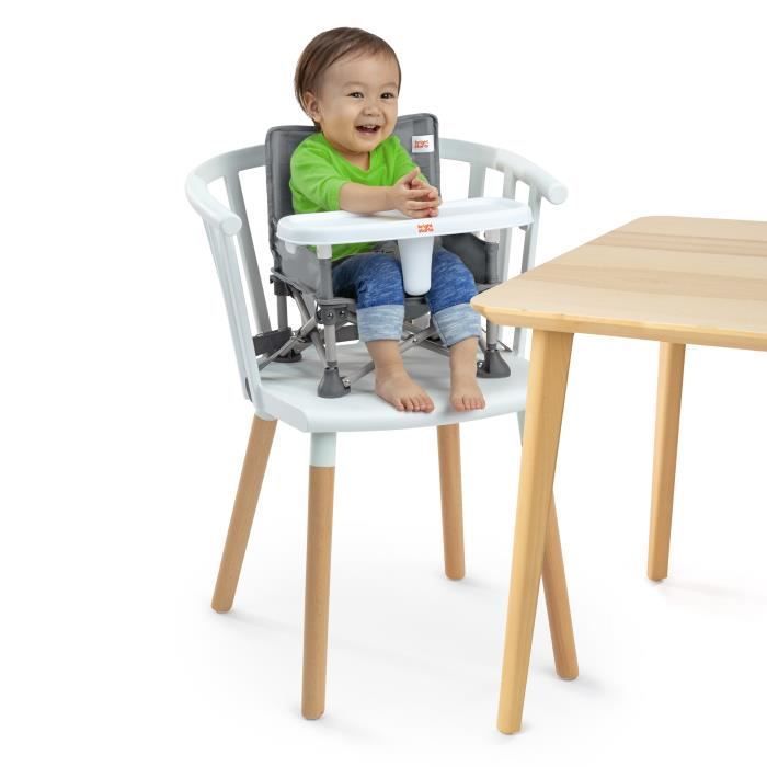 BRIGHT STARTS Rehausseur de chaise pliable, PoP N Sit, nomade, de voyage, Léger et facile à nettoyer, Sac de transport inclus