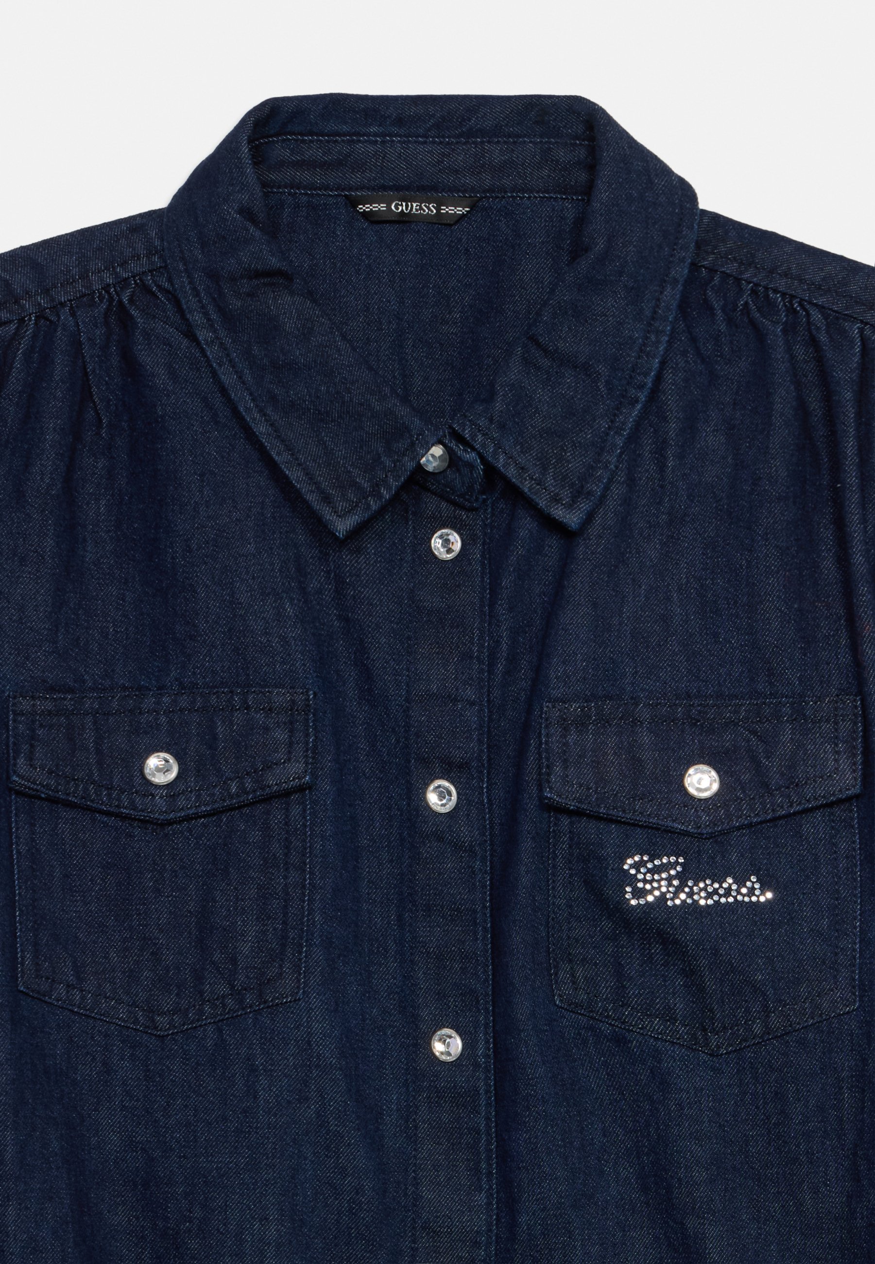 Guess JUNIOR DRESS STONES - Denim dress - dark-blue denim