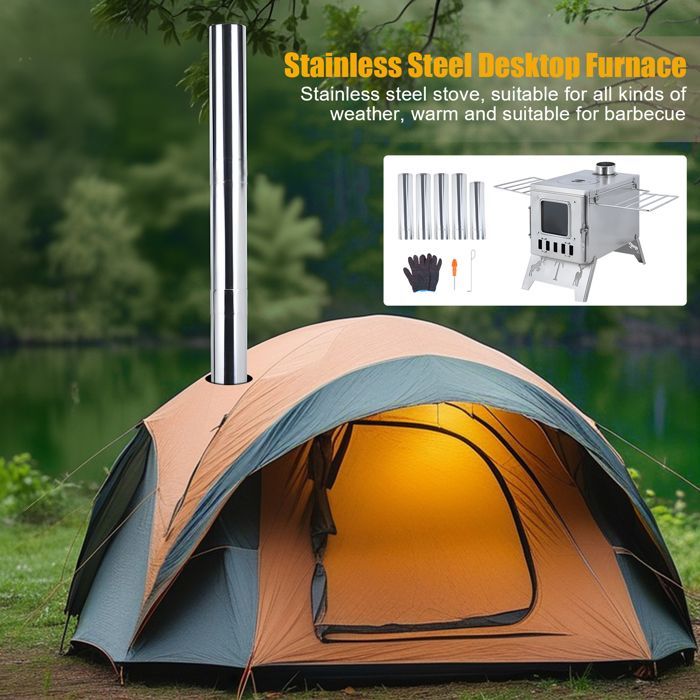 Barbacoa plegable de carbón FLASIDU para jardín con doble estante lateral, barbacoa para exteriores, para 2-3 personas, acero inoxidable.