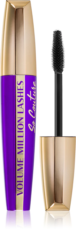 Máscara para cílios L'Oréal Paris Volume Million Lashes So Couture que curva e dá volume aos cílios.
