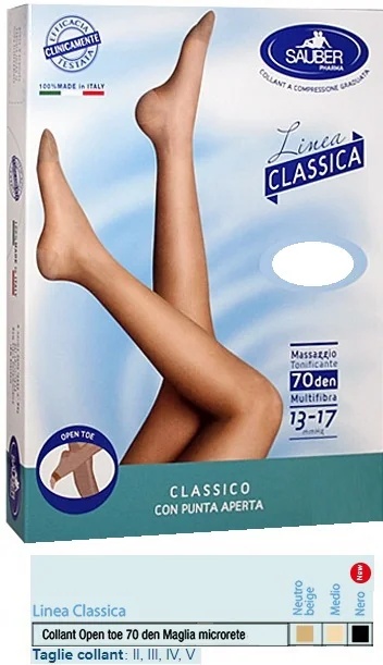 Collants Sauber Classic Line à bout ouvert, en maille micro-maille, 70 deniers, beige neutre, taille 4