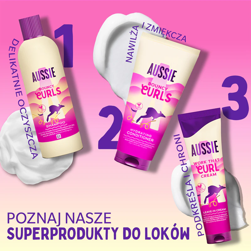 Aussie Bouncy Curls Work That Curl creme leave-in para cabelos cacheados e ondulados