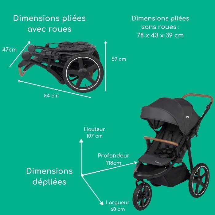 Passeggino Bebeconfort Cloudy a 3 ruote, adatto a tutti i terreni, da 0 a 4 anni (22 kg max), reclinabile, chiusura rapida, manubrio regolabile, colore minerale.
