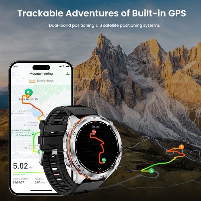 Montre Connectée homme SmartWatch Sport GPS 5ATM KOSPET T3 ULTRA 2 1.43