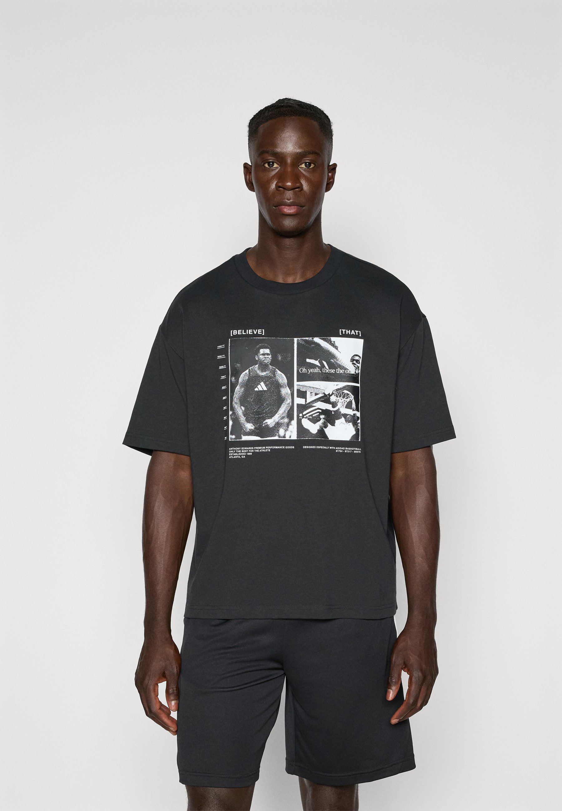 adidas Performance ANTHONY EDWARDS ANTED GFX - T-shirt met print - zwart