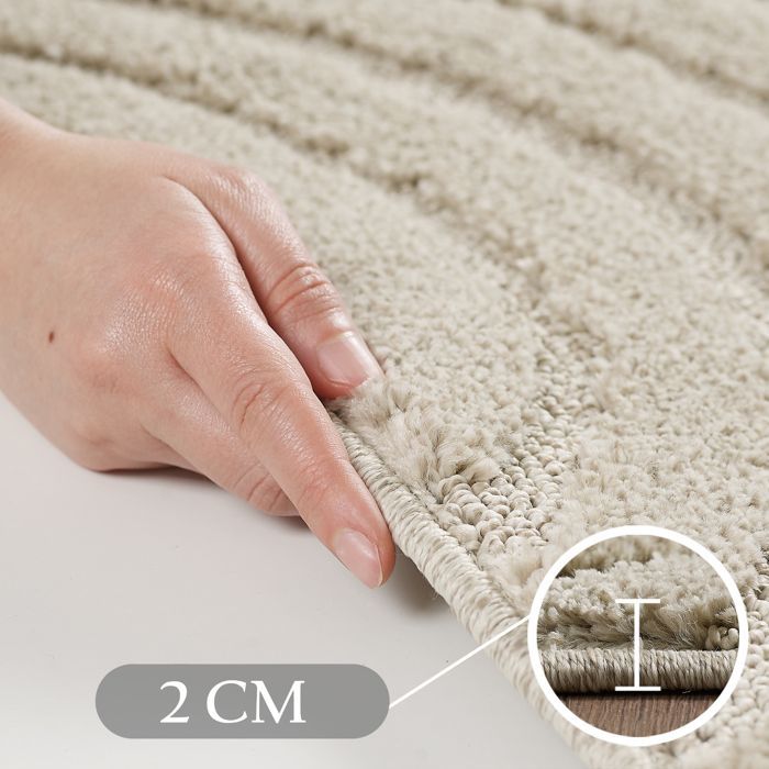 Carpetsale24 Tapis de Salon ou chambre en Beige 160 x 230 cm style bohème scandinave avec effet haut-bas tapis décoratif