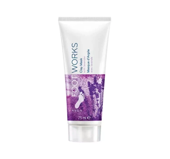 Avon FootWorks Clay Mask wygładzająca maska do stóp z lawendą 75 ml