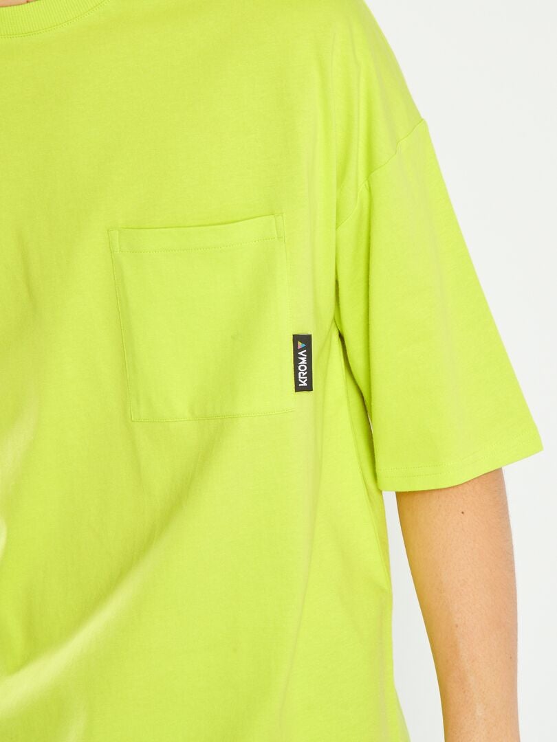 Camiseta oversized de malha - AMARELA