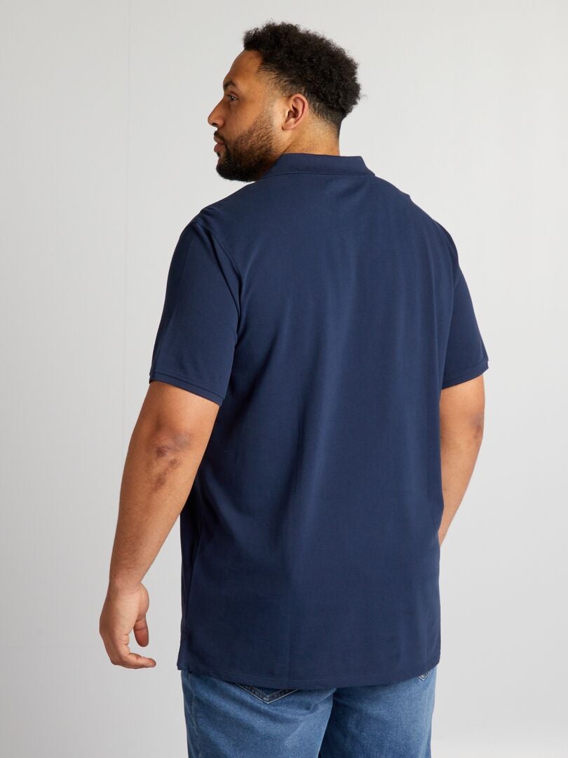 Polo shirt van katoen met rugbyprint - ORANJE