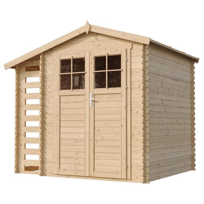 Caseta de jardín de madera - TIMBELA M386F+M386G - puerta con cerradura de alta calidad