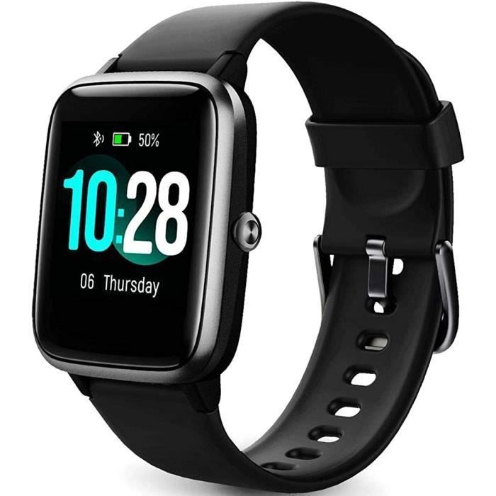 Reloj inteligente AUDBURN para hombre y mujer - Negro - Monitor de actividad - Monitor de frecuencia cardíaca - GPS compartido