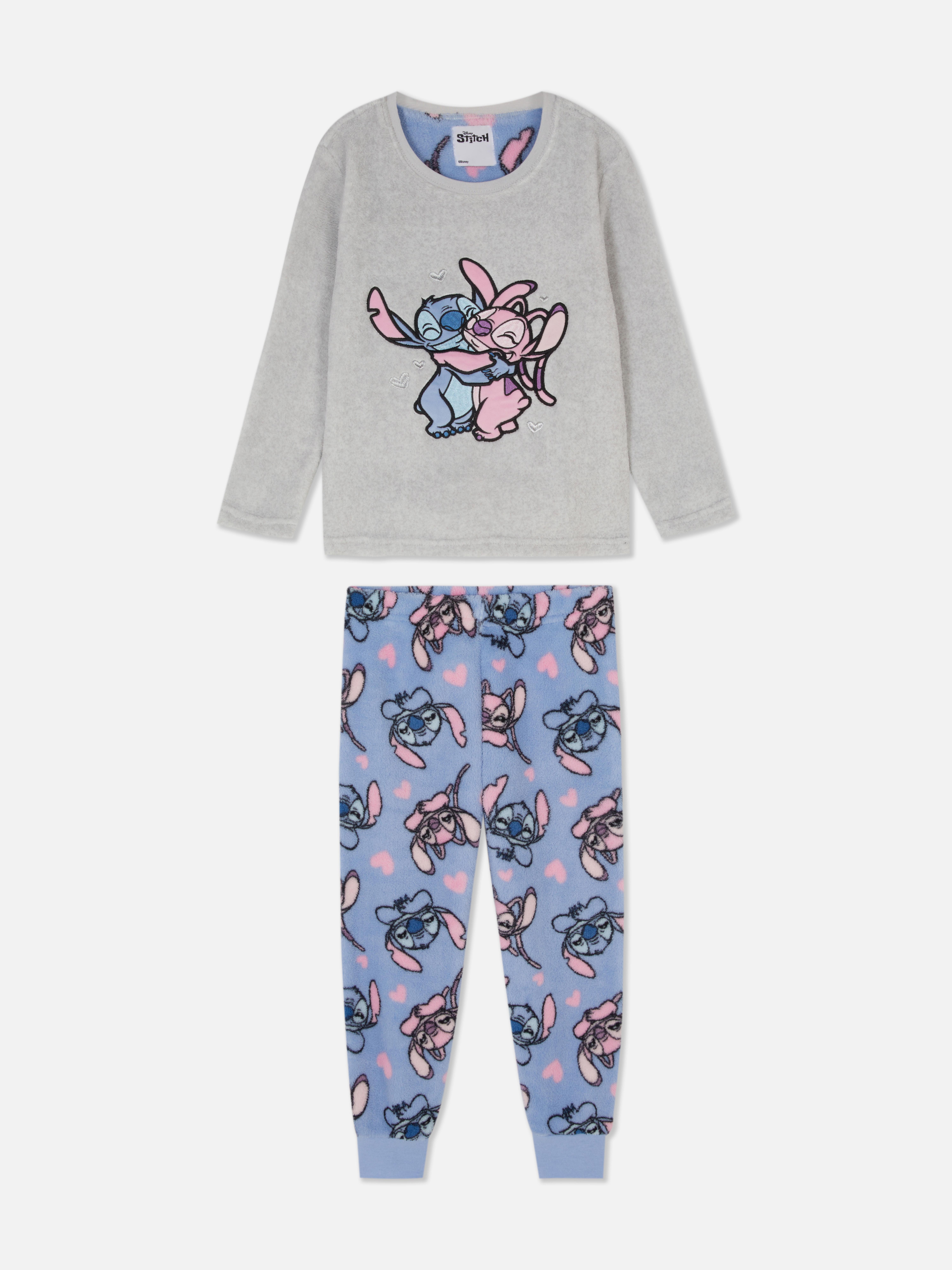 Pijamale pentru fete Disney Stitch & Angel Pijamale Stitch and Angel cu top cu mânecă lungă și pantaloni cu manșete