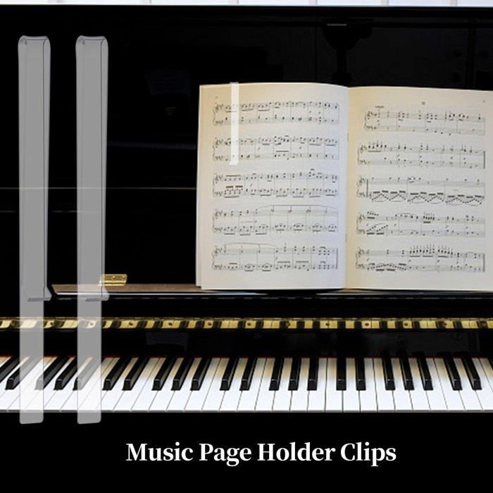 Piano Music Clips - Set of 2, Clear Acrylic - Suitable for Musicians' Sheet Music