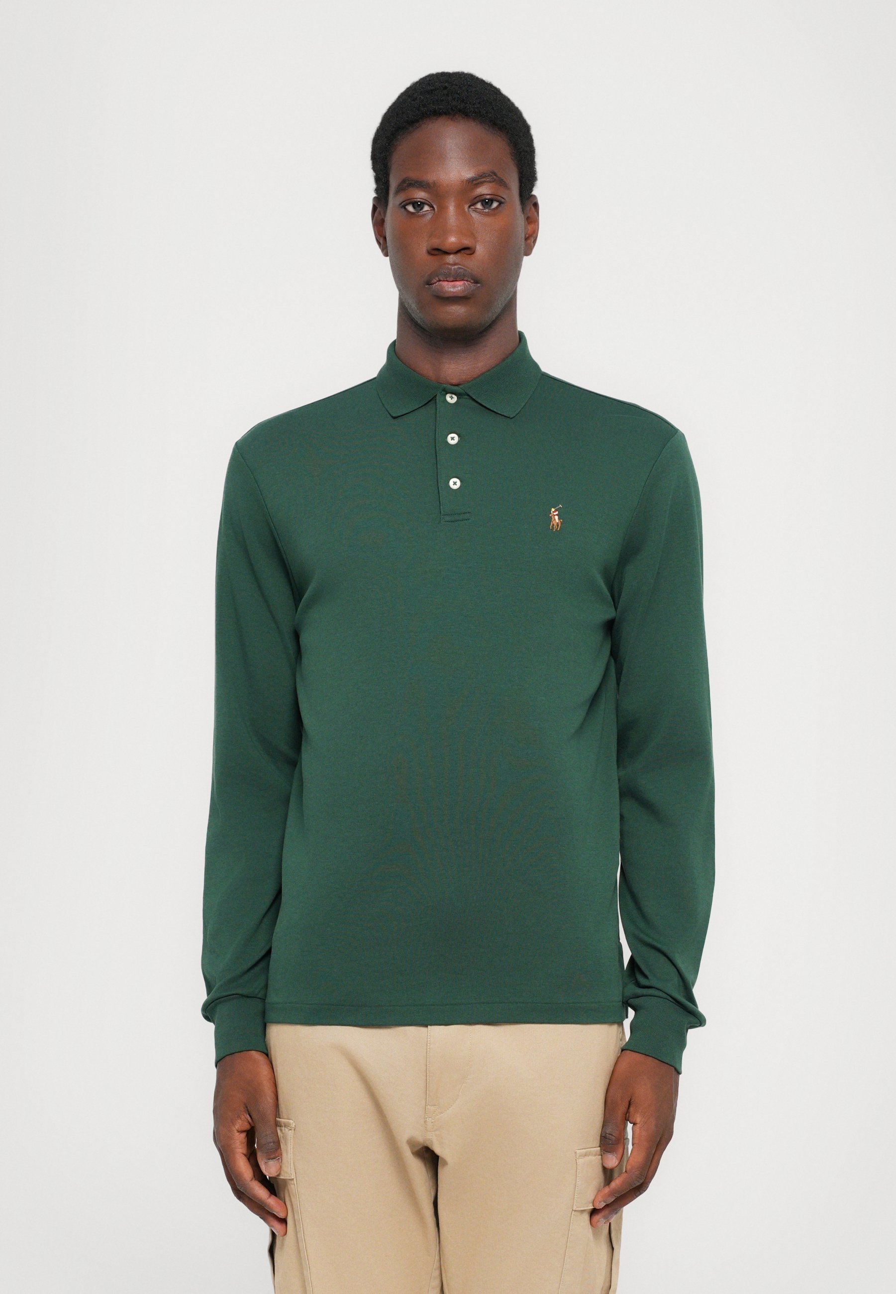 Polo Ralph Lauren LONG SLEEVE - Koszulka polo - vintage sosna