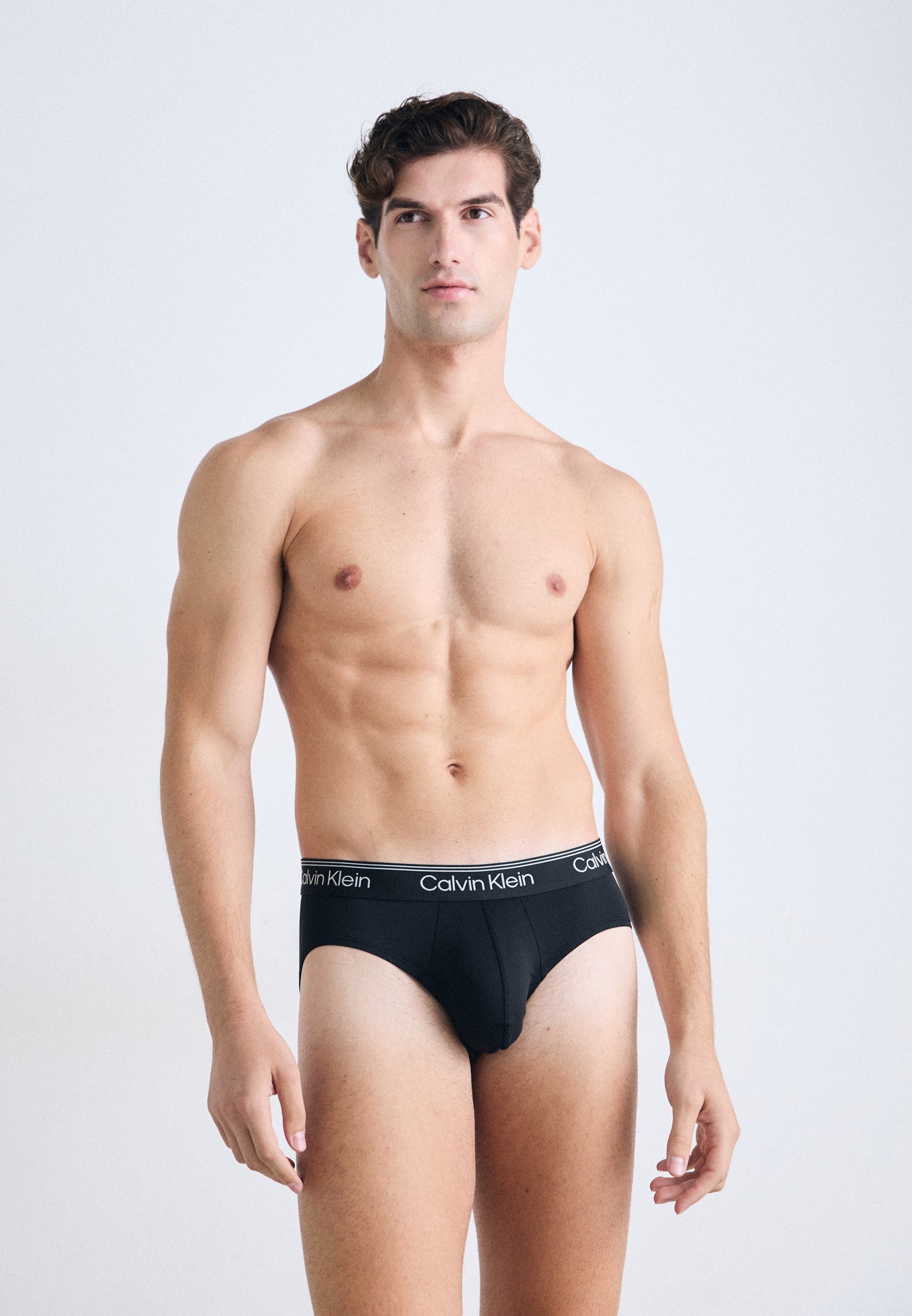 Calvin Klein Underwear MICROFIBRE STRETCH HIP BRIEF 3 PACK - Kalhotky - black